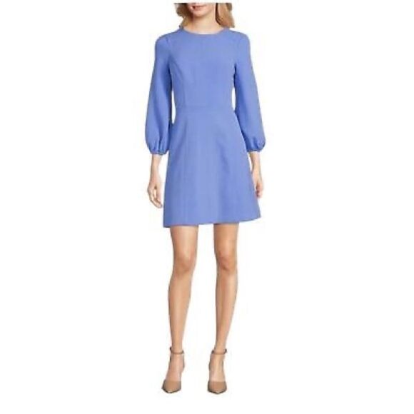 NEW Eliza J Seamed Long Sleeve Dress in Periwinkle Size 12 - Picture 10 of 10